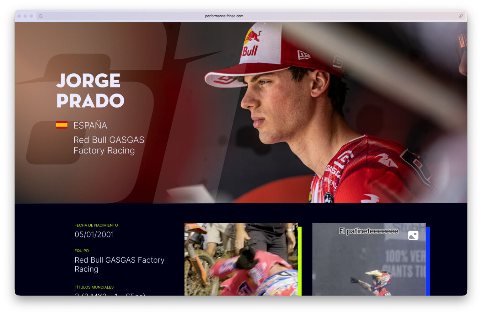 Frinsa Performance — Jorge Prado profile