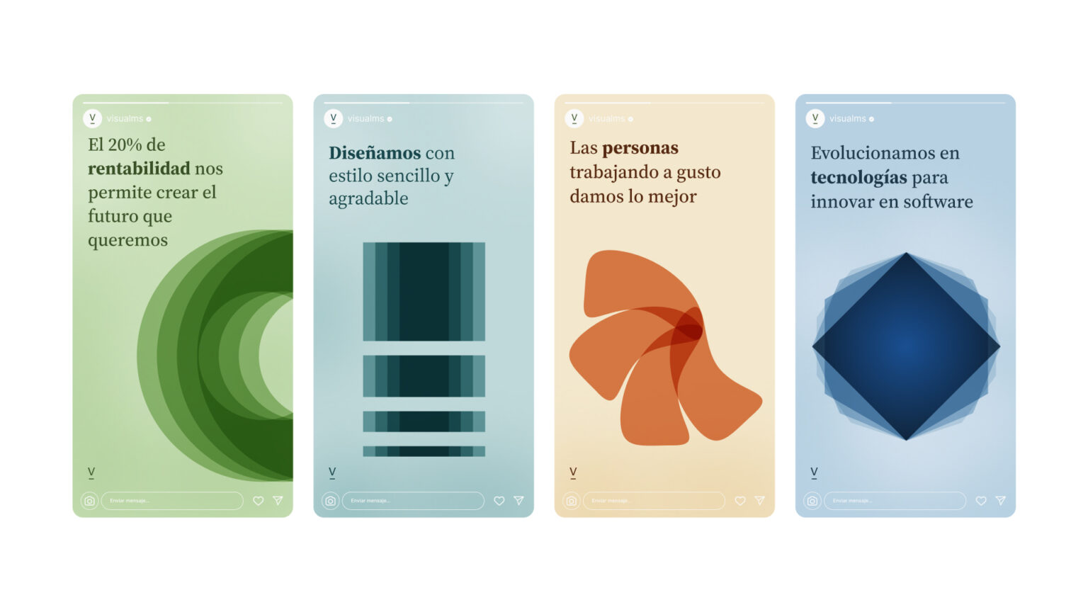 Pruebas de concepto de publicaciones en redes sociales con recursos visuales de Iria Maceira